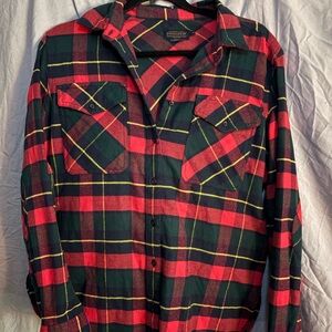 Vintage Classic Pendleton Red and Green Plaid Shirt size Small